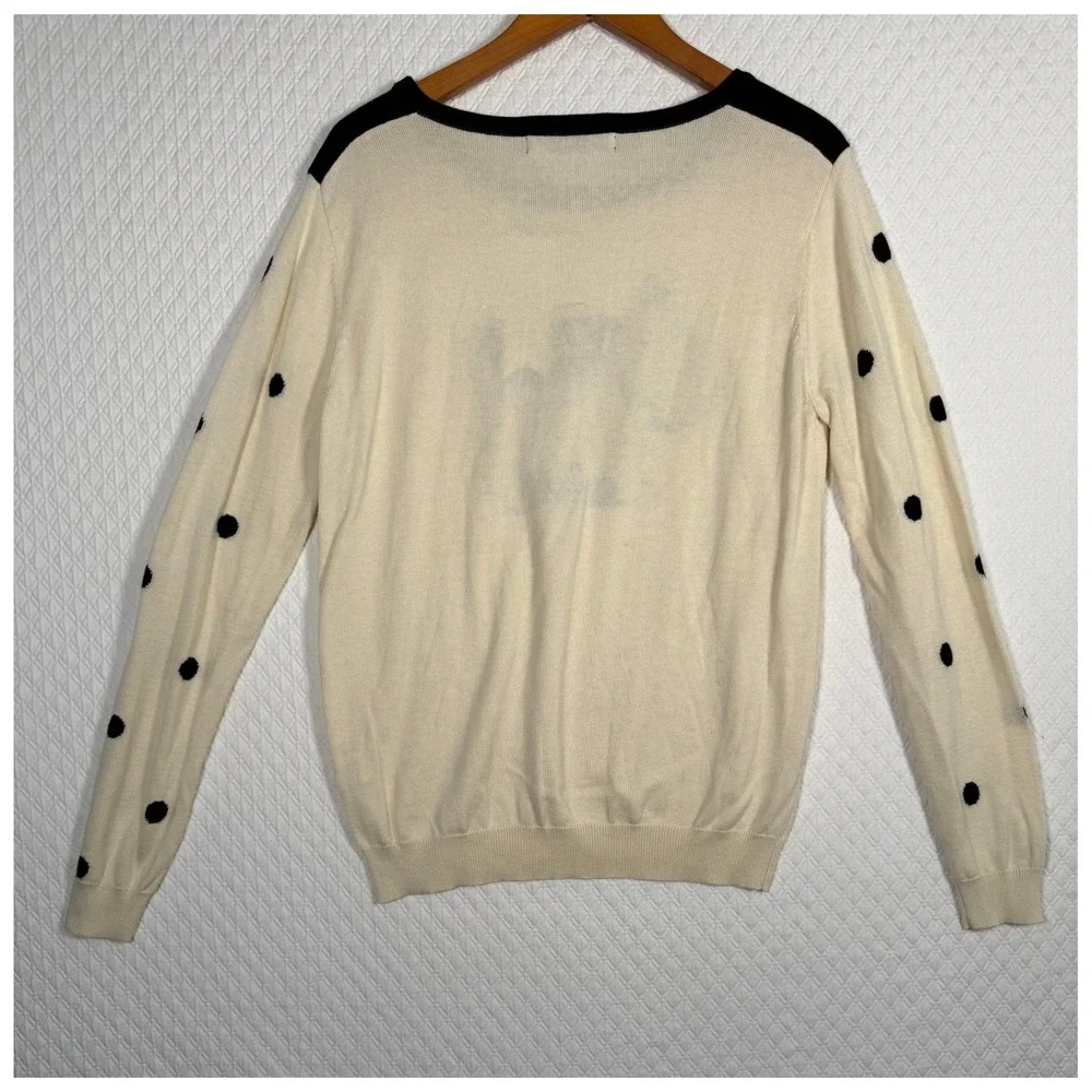 Sugarhill Boutique Scottie Sweater NWT Cream Black Polka Dot Dog Knit USA 8 UK14 - Picture 6 of 8